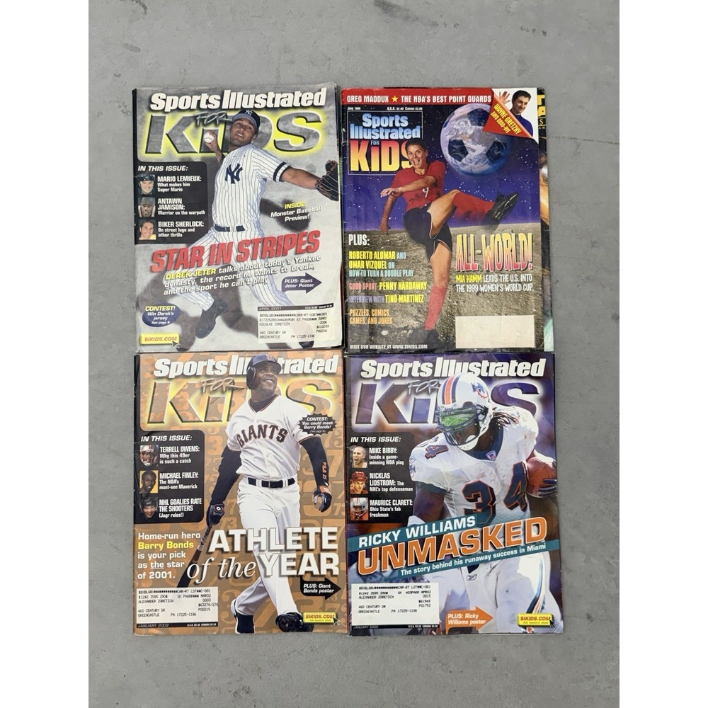Vtg Sports Illustrated for Kids Lot Mia Hamm Britney Spears Jeter Tech Deck NO